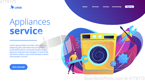 Image of Repair of household appliances concept landing page.
