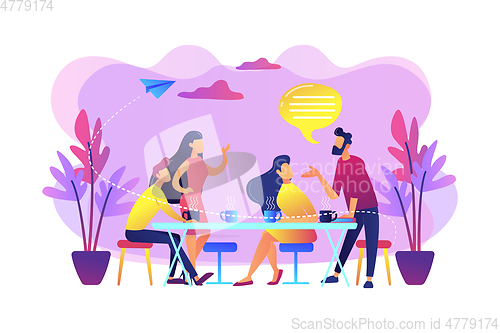 Image of Friends meeting concept vector illustration.