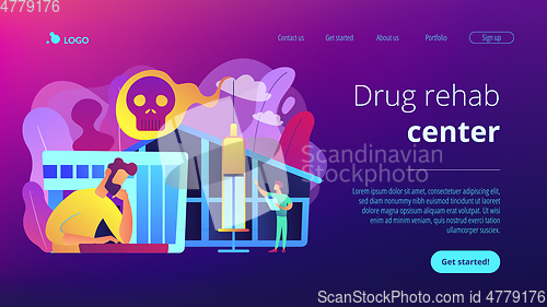 Image of Drug rehab center concept landing page.