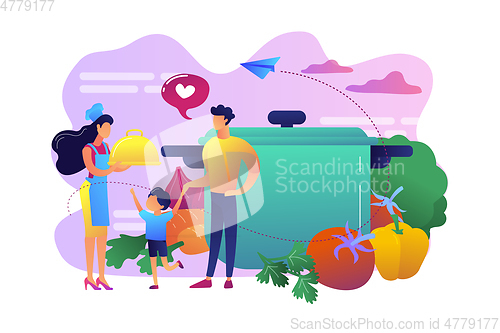 Image of Home cooking concept vector illustration.