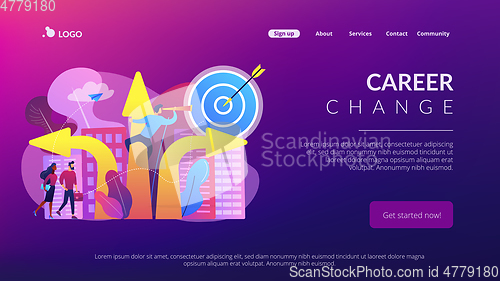 Image of Career change concept landing page.