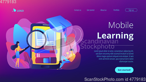 Image of Mobile learning concept landing page.