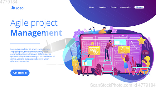 Image of Kanban board concept landing page.