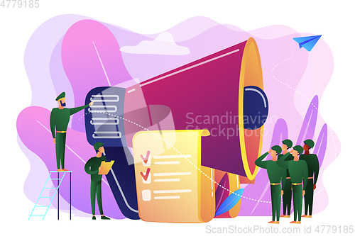 Image of Compulsory military service concept vector illustration.