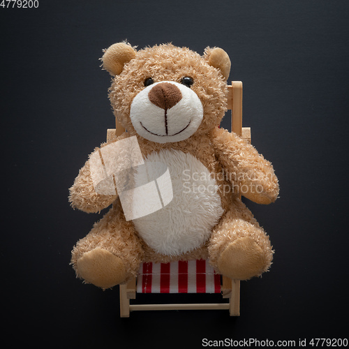 Image of teddy bear isolated on black background