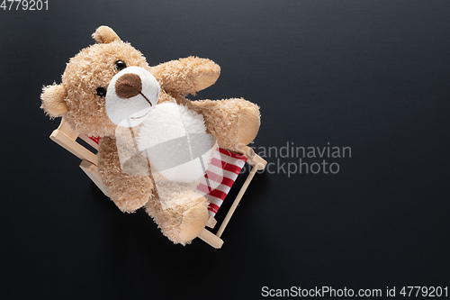 Image of teddy bear isolated on black background