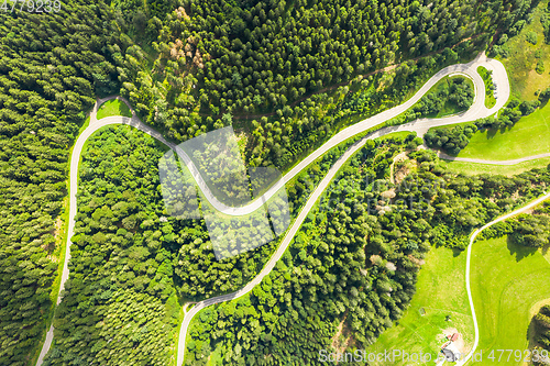 Image of winding road in the black forest area germany