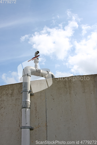 Image of silo pipe blue sky background