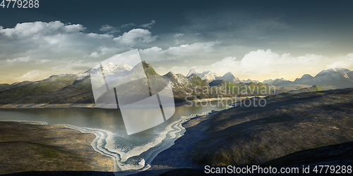 Image of fantasy landscape scenery without vegetation