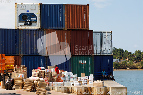 Image of transport cargo in port of Nosy Be, Madagascar
