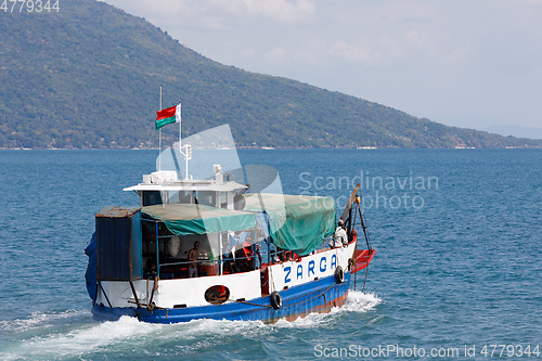 Image of Malagasy freighter ship in Nosy Be bay, Madagascar