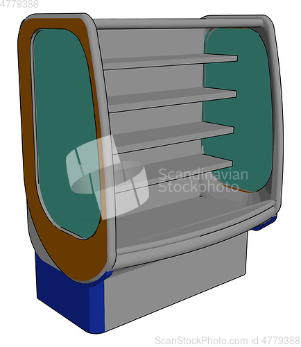 Image of Simple vector illustration of a super market fridge white backgr