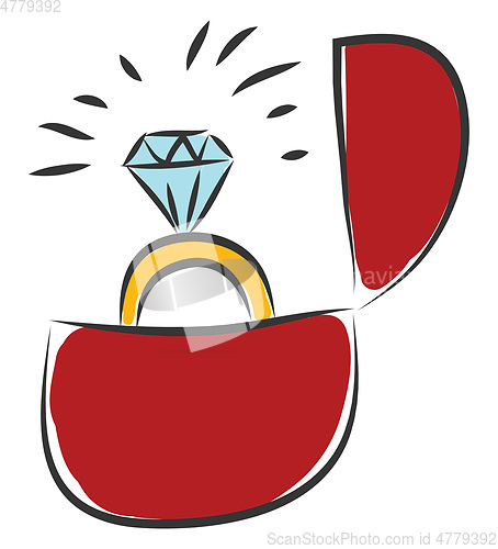Image of Simple  vector illustration on white background of a big diamond