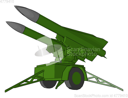 Image of A powerful exploding weapon missile vector or color illustration