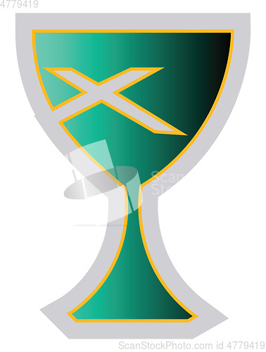 Image of Green and yellow Christian Curch symbol vector illustration on a