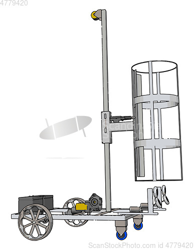 Image of Simple basket lift vehicle vector illustration on white backgrou