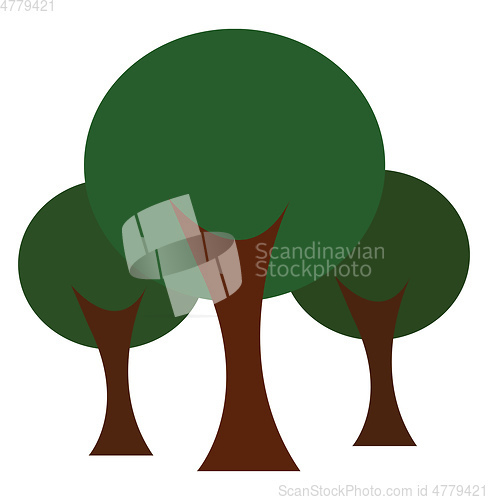 Image of Clipart of a forest vector or color illustration
