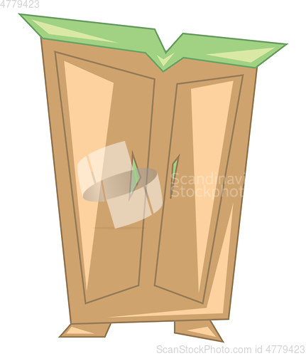 Image of A wooden storage furniture to store clothes and other things vec
