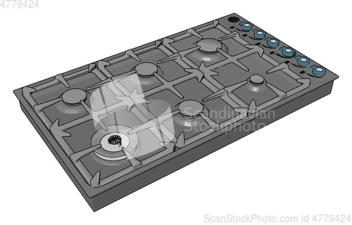 Image of A gas stove vector or color illustration