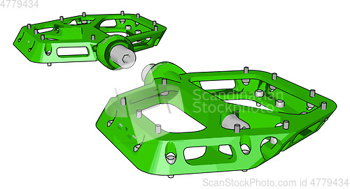 Image of Green colored mall part of bicycle for making movement vector or