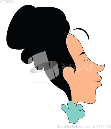 Image of Clipart of a woman in updo hairstyle set on isolated white groun
