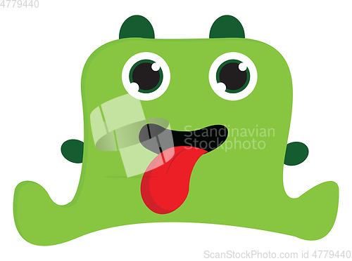 Image of Green monster with open mouth vector illustration on white backg