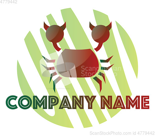 Image of Red and green crab vector logo design on a white background