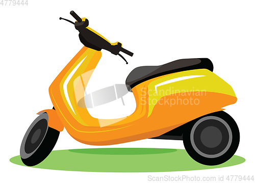 Image of Yellow modern scooter vector illustration on white background.