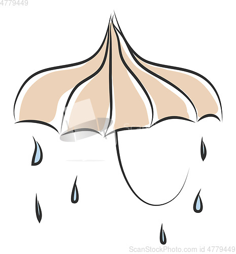 Image of Umbrella and raindrops illustration color vector on white backgr