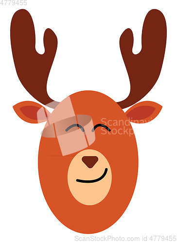 Image of Emoji of a moose/Cartoon deer vector or color illustration