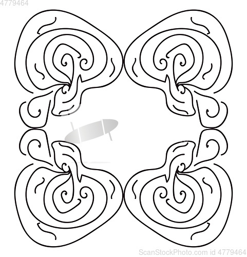 Image of A line art of calligraphy vector or color illustration