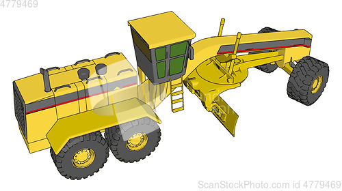 Image of Yellow industrial grader vector illustration on white background