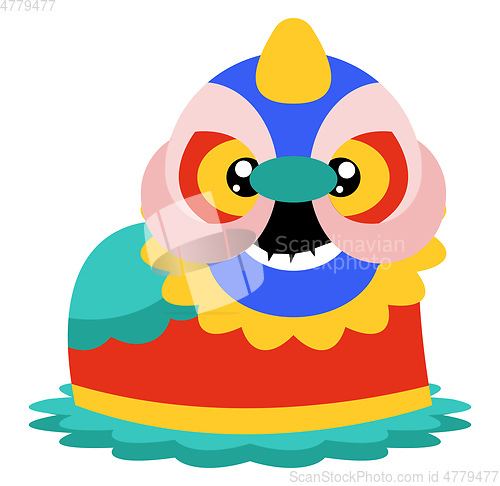 Image of Cartoon chinese monster vector illustration on white background