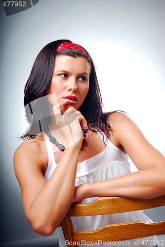 Image of A thoughtful and scared young woman