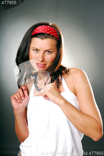 Image of A young woman in white