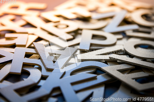 Image of Mixed letters pile closeup photo