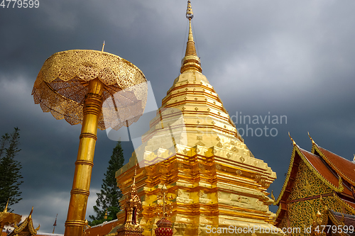 Image of Wat Doi Suthep golden stupa, Chiang Mai, Thailand