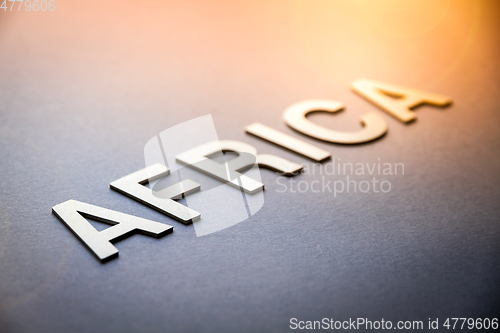 Image of Word Africa written with white solid letters