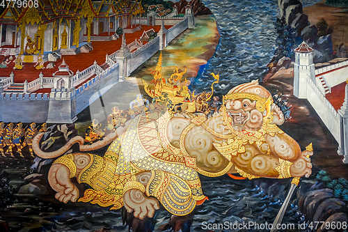 Image of Painting, Grand Palace, Bangkok, Thailand