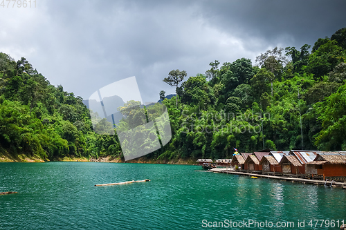 Image of Floating village in Cheow Lan Lake, Khao Sok, Thailand