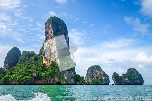 Image of Cliffs on Railay beach, Krabi, Thailand