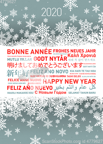 Image of Happy new year greetings card from all the world