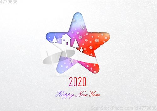 Image of Happy new year 2020 rainbow card