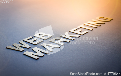 Image of Word web marketing written with white solid letters