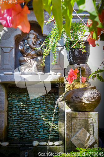 Image of Ganesh statue fountain, Ubud, Bali, Indonesia