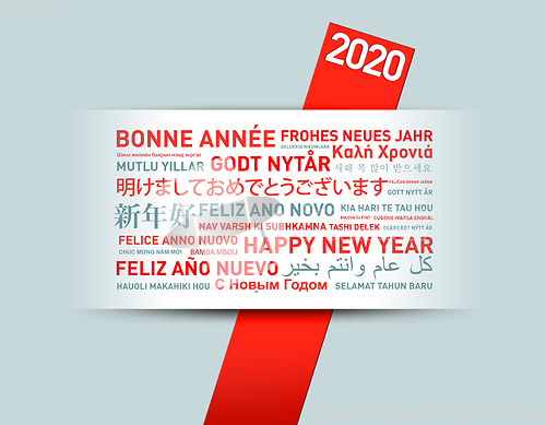 Image of Happy new year greetings card from the world