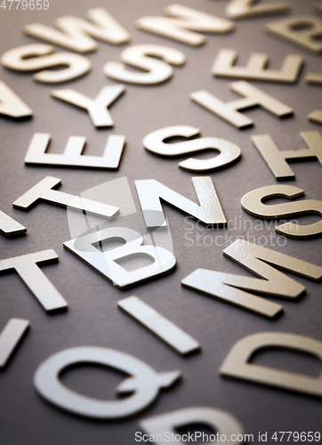 Image of Mixed letters pile closeup photo