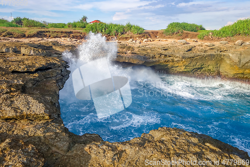 Image of Devil’s tears landmark, Nusa Lembongan island, Bali, Indonesia