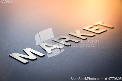Image of Word market written with white solid letters