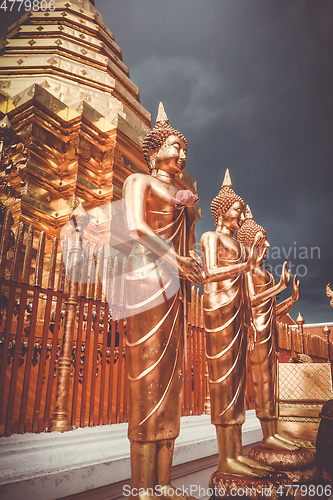 Image of Golden buddha, Wat Doi Suthep, Chiang Mai, Thailand